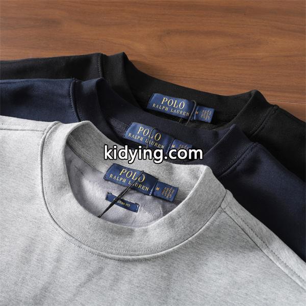 ブラック × ネイビー × グレー 円领 スウェット ポロラルフローレン POLO RALPH LAUREN 偽物 秋冬日常 シンプル ユニセックス-8