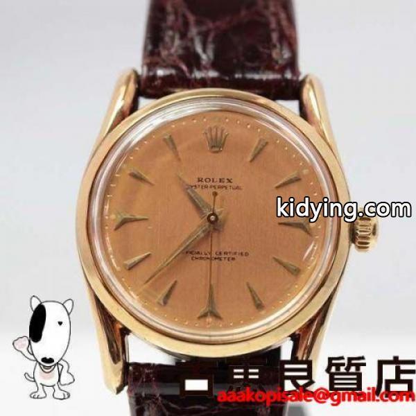 ロレックス ROLEX 6590 メンズ 腕時計 オイスター アンティーク OH済み K14無垢 ゴールド文字盤 値下げ 通販-0