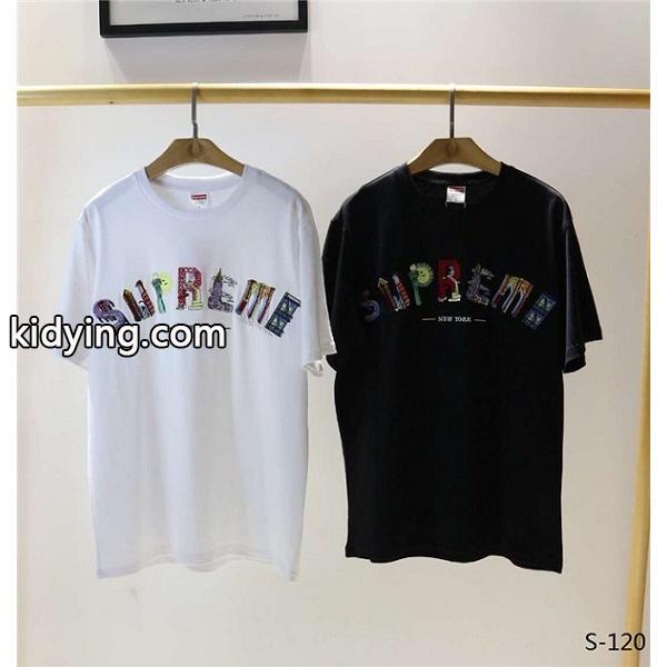 好評品シュプリームコピー激安SUPREME 刺繍 半袖Ｔシャツ ブラックとホワイト-0