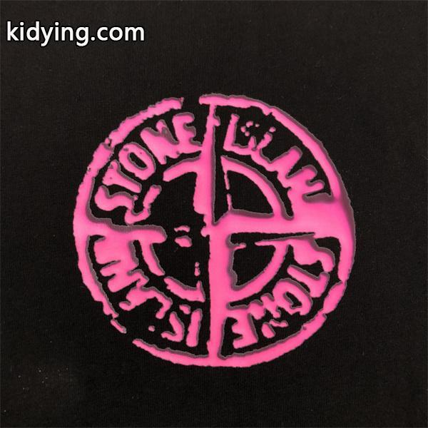 STONE ISLAND ロングｔスーパーコピー 魅力 ピンクロゴ 限定 ブラック ストーンアイランド-2