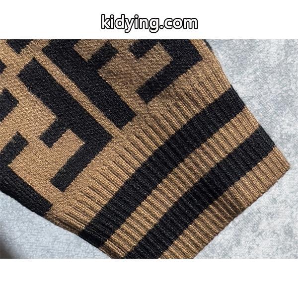冬支度 FF総柄 ブラウン FENDI フェンディ スーパーコピー ニット 売れ筋 おすすめ-8