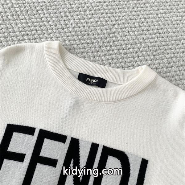 温か素材 ロゴ ホワイト FENDI フェンディ コピー ニット プレミアム 2025秋冬-2