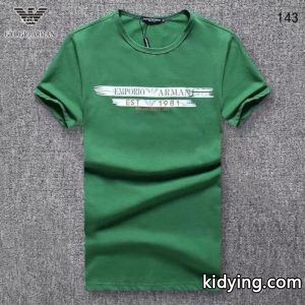 驚きの破格値セールカジュアルナチュラル大活躍ARMANIアルマーニtシャツ激安ゆったりおしゃれＴシャツグリーン黒白-0