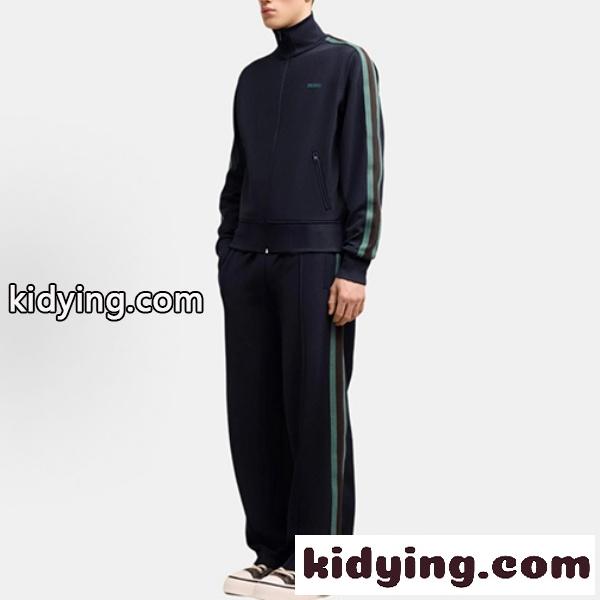 2026新作 AMIRI アミリ コピー サイドライン セットアップ メンズ ジャージ上下 スタンドネック ジップアップ ブラック ストリート カジュアル 春秋-1