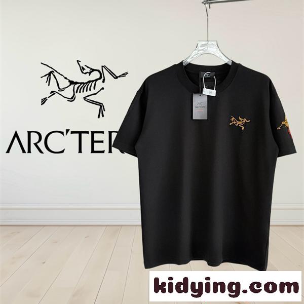 アークテリクス スーパーコピー ブラック刺繍 半袖Tシャツ ARCTERYX 高級感アクセント ミニマル洗練 軽量快適-0