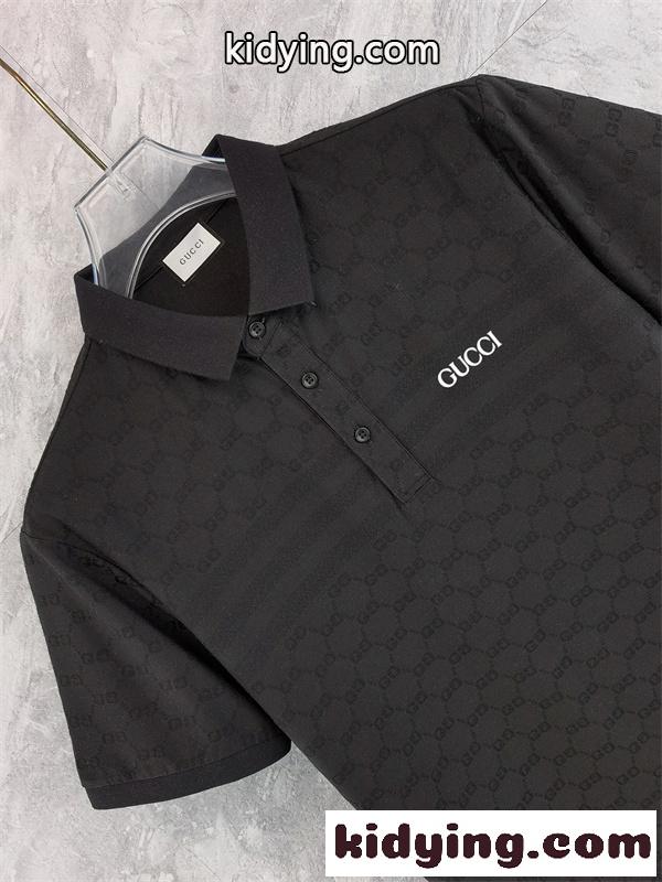 ジャカードロゴ 襟付き スポーティー クリーンスタイル GUCCI グッチ コピー 半袖ポロシャツ 上質仕立て-4