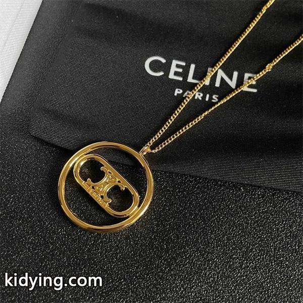 CELINE セリーヌ スーパーコピー 2025秋冬新作 トリオンフサークル ゴールドチェーンネックレス-1