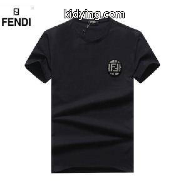フェンディ tシャツ メンズFENDI限定セール人気セールオールシーズンゆったりＴシャツ半袖大歓迎黒白赤色着回し抜群-2