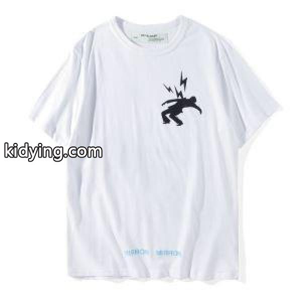 2018春夏季超人気Off-Whiteオフホワイトコピー通販のメンズのクルーネック半袖Tシャツ激安　ブラック、ホワイト2色可選-1