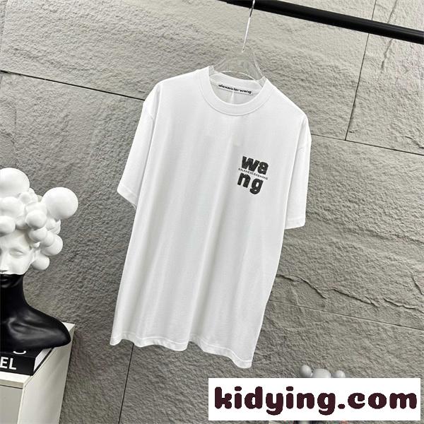 バックプリントTシャツ Alexander wang ビッグロゴ アレキサンダーワン コピー 存在感 ルーズフィット 人気-5