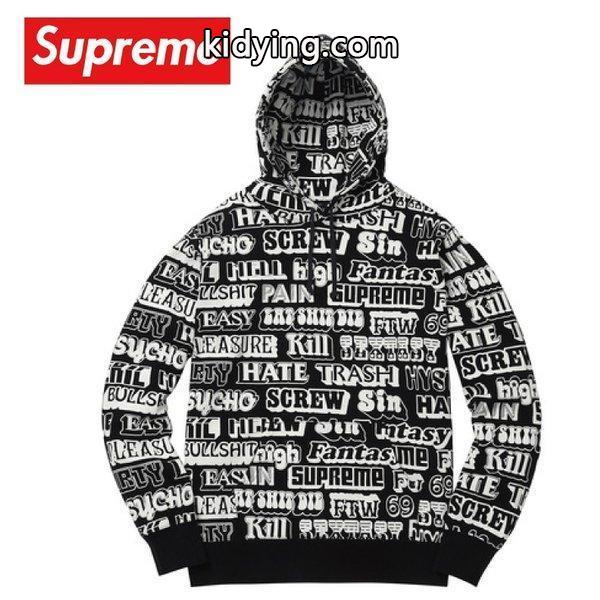Supreme シュプリーム 2017-18年秋冬 パーカー スウェット Hysteric Glamour Text Hooded ブラック :sup-item-0006b:fashionplate Yahoo!ショップ - 通販ショッピング-0