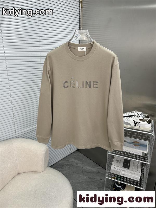 話題 ブラック ロゴデザイン ミニマル 快適 CELINE セリーヌ コピー 長袖Tシャツ-4