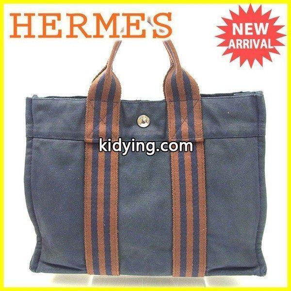 エルメス Hermes バッグ トートバッグ フールトゥ フールトゥトートＰＭ ネイビー ブラウン レディース メンズ 中古 Bag :T506:BRAND DEPOT - 通販ショッピング-0