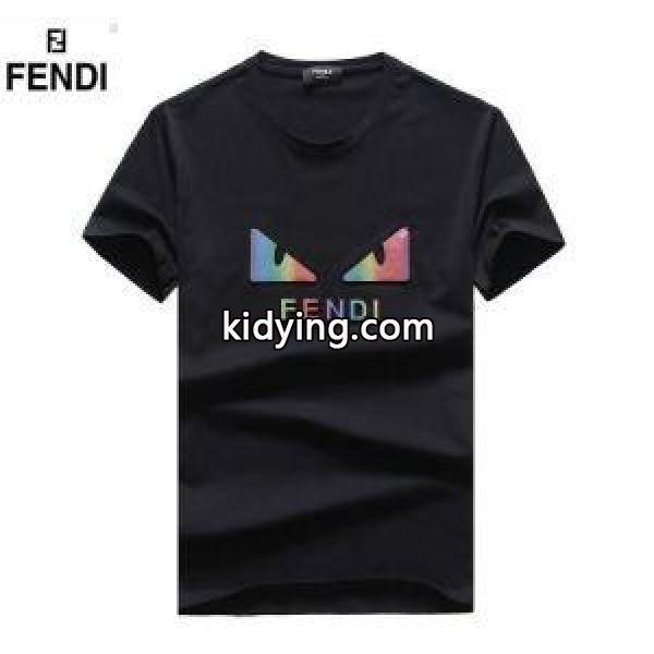 新作入荷本物保証コットンプリントｔシャツ流行りシンプル優しい黒白赤色グレーFENDIフェンディ スーパー コピー-0