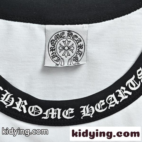 2026新作 N级品 Chrome Hearts  クロムハーツ ロングTシャツ 梵字ネック 配色デザイン 長袖Tシャツ コットン オーバーサイズ 人気アイテム-5