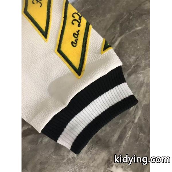 ブラック × イエロー ベースボールジャケット Off-White オフホワイト スーパーコピー 2025秋冬 数量限定-7