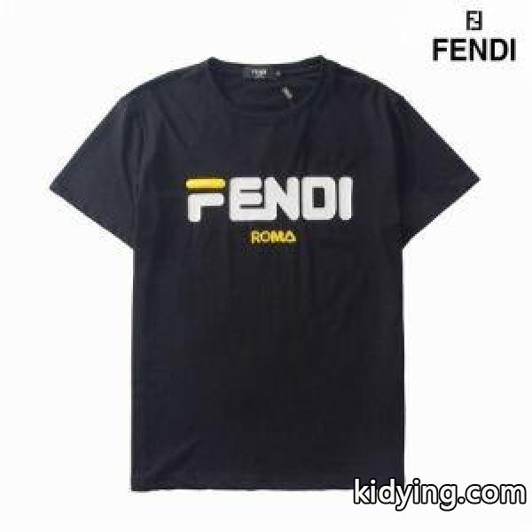 大人OK&FENDI×FILAコラボ 2019SS&ロゴ入Tシャツ&2色&10~14Y39686081フェンディ コピー黒白吸水速乾生地-0