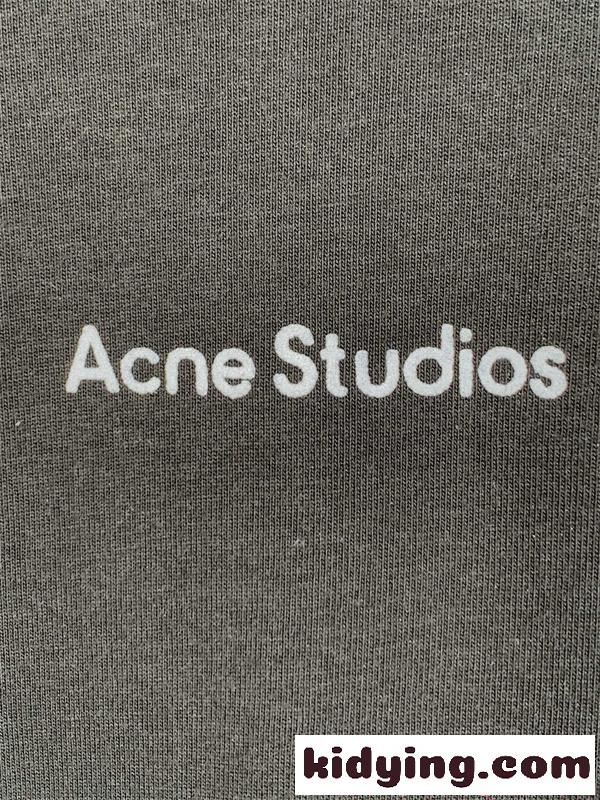 ミニロゴ Acne ワンポイントTシャツ ブラック アクネストゥディオズ コピー 半袖 シンプル 上品-8