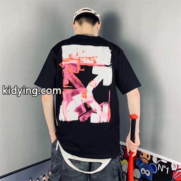 人気定番な黒と赤のオフホワイト コピー Off-White カジュアルスタイルの男子半袖Tシャツ_Off-White オフホワイト_ブランド コピー 激安(日本最大級)-0