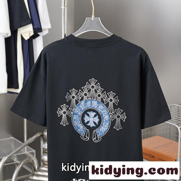 CHROME HEARTS クロムハーツ 2026新作 メンズ 半袖Tシャツ クロスサークル ロゴプリント オーバーサイズ クルーネック 高街風-6