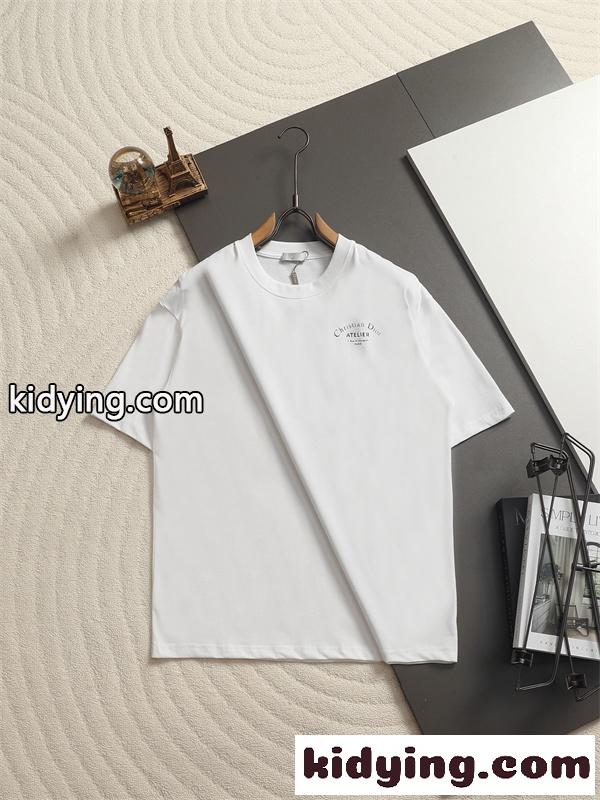 ミニロゴデザイン モノトーンスタイル シックコーデ DIOR ディオール コピー 半袖Tシャツ 清潔感のある印象-1