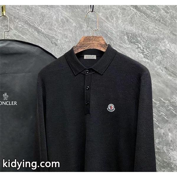 ブラック / グレー セーター POLO ロゴ 刺繍 2025秋冬洗練 モンクレール スーパーコピートップス MONCLER-4
