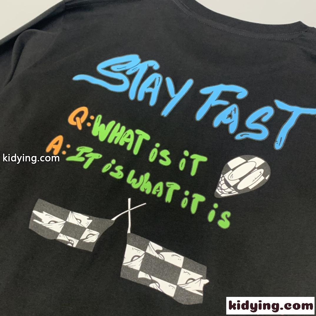 Chrome Hearts クロムハーツ コピー 長袖Tシャツ バックプリント STAY FAST ポケットデザイン ブラック 袖プリント ストリート クロムハーツ-6