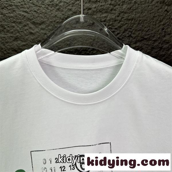 Maison Margiela メゾン マルジェラ コピー Tシャツ 半袖 プリントT クルーネック ホワイト カジュアル-2