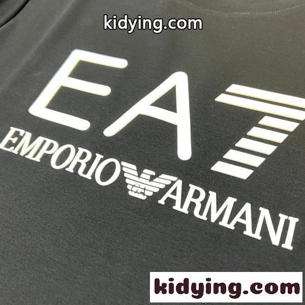 EA7 コピー EMPORIO ARMANI エンポリオアルマーニ ビッグロゴプリント 半袖Tシャツ スポーツラグジュアリー 軽快フィット 2026新作-6