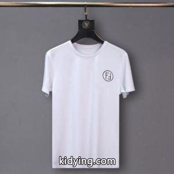 フェンディ tシャツ 激安FENDI限定セール新作登場速乾性高い暑い夏マストアイテムメンズ半袖tシャツブラックホワイト-0