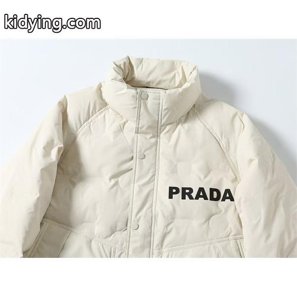 新登場 ホワイト ロゴプリントデザイン モダン 快適 Prada プラダ スーパーコピー ダウンジャケット-3