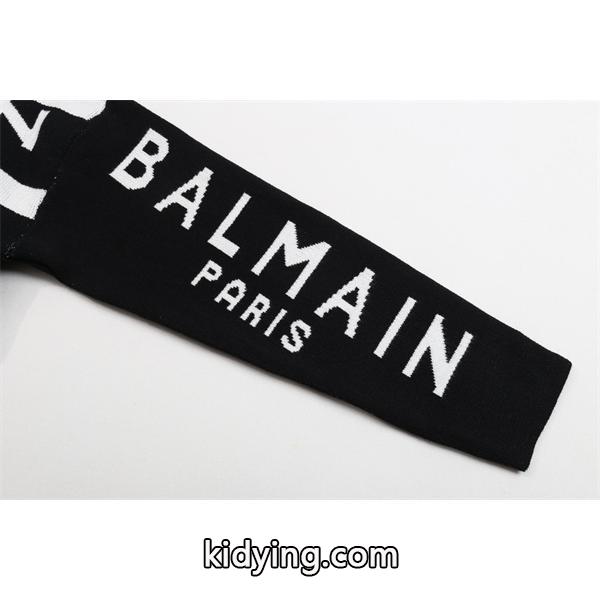 グリーン 满印ロゴ ニットセーター バルマン BALMAIN スーパーコピー 秋冬カラフルトレンディ-8