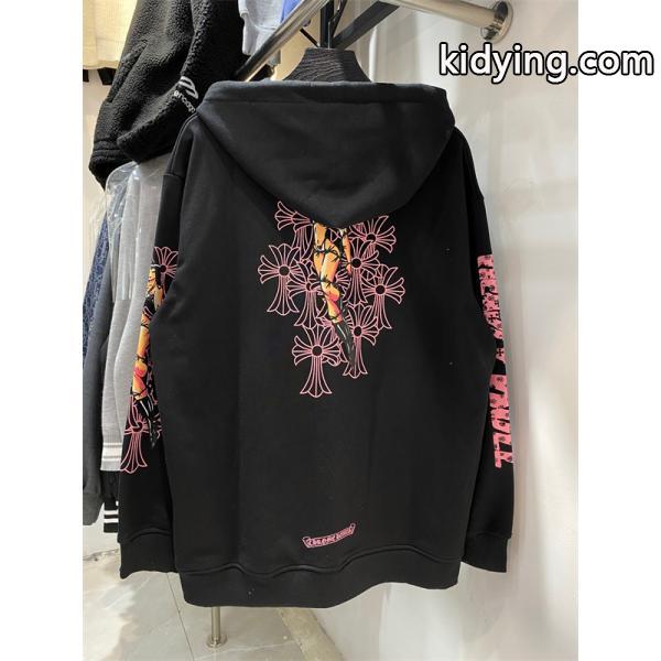 大胆グラフィック パーカー 厚手仕様 ストリート映え クロムハーツ Chrome Hearts コピー-1