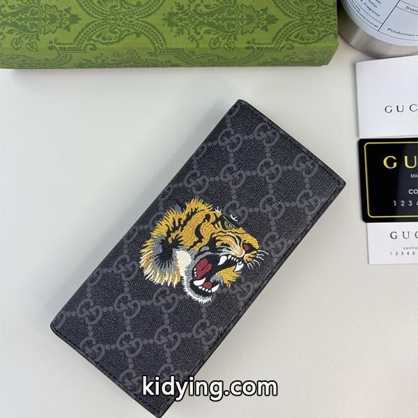 GUCCIスーパー コピー 長財布 タイガーデザイン GGキャンバス ブラック 精巧 高いモデル グッチ-0