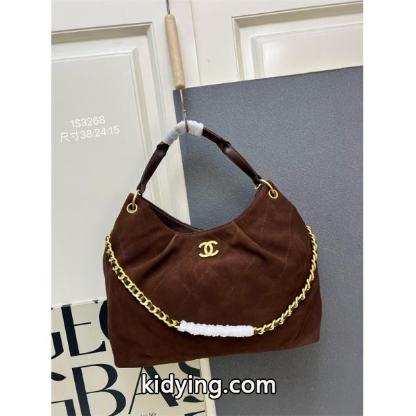 ブラックスエード 菱格チェーン CHANEL シャネル ショルダーバッグ 偽物 1S3268 レディース ヴィンテージ-1
