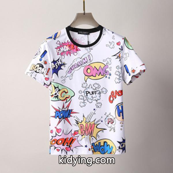 DOLCE&GABBANA 自分らしいスタイリング ドルガバ半袖Tシャツスーパーコピー 超激得新品メンズプリント付き-0