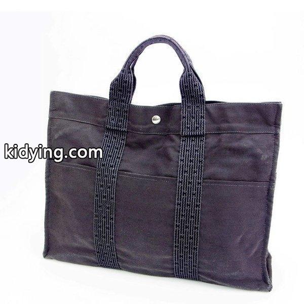 エルメス Hermes バッグ トートバッグ エールライン エールライントートＭＭ グレー ブラック レディース 中古 Bag :Y553:ブランドデポTOKYO - 通販ショッピング-0