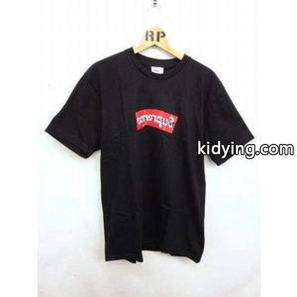 SUPREME×COMME des GARCONS 17SS BOXロゴTシャツ タグ付き 新品 黒 ブラック 綿 アメリカ製 半袖 丸首 トップス メンズ 通販-0