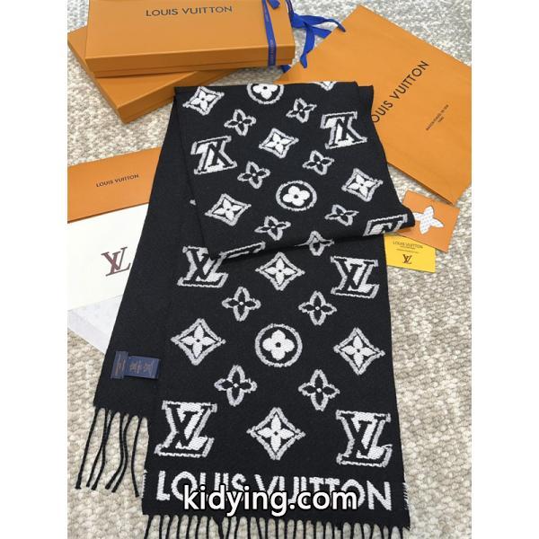 Louis Vuitton ルイ・ヴィトン 3Dモノグラム マフラー 羊毛×カシミヤ ロングスカーフ 34×200cm 高級ユニセックス冬物 防寒アイテム-3
