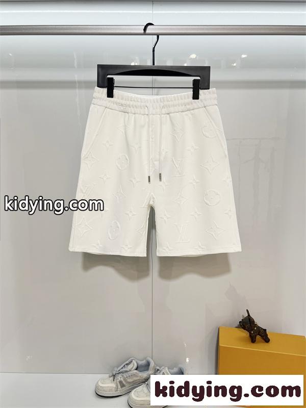 立体エンボス モノグラム ハーフパンツ コットン ショートパンツ 上質素材 ウエストゴム ルーズフィット メンズ レディース ルイヴィトン コピー Louis Vuitton-1