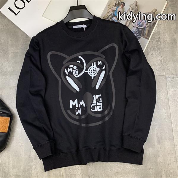 ブラック ウサギ柄 ロゴ混合 パーカー ジバンシー GIVENCHY スーパーコピー 2025秋冬コーデ 注目-1