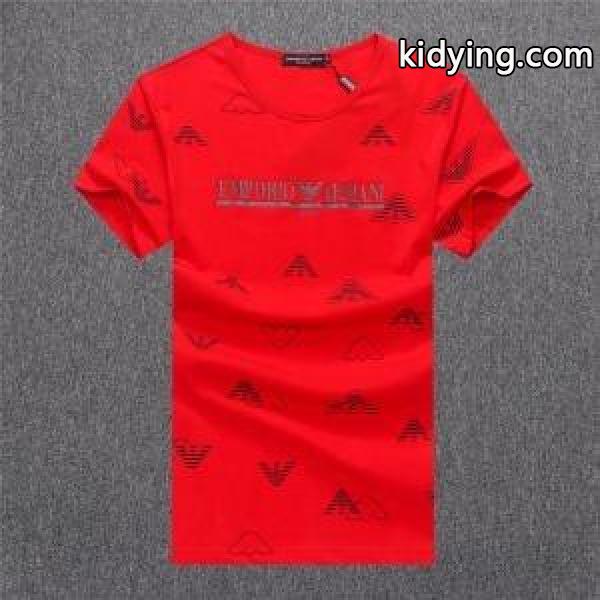 驚きの破格値新品通気性吸汗性ｔシャツ半袖ARMANIアルマーニ t シャツ 激安機能性アイテムブラックホワイト赤色-2