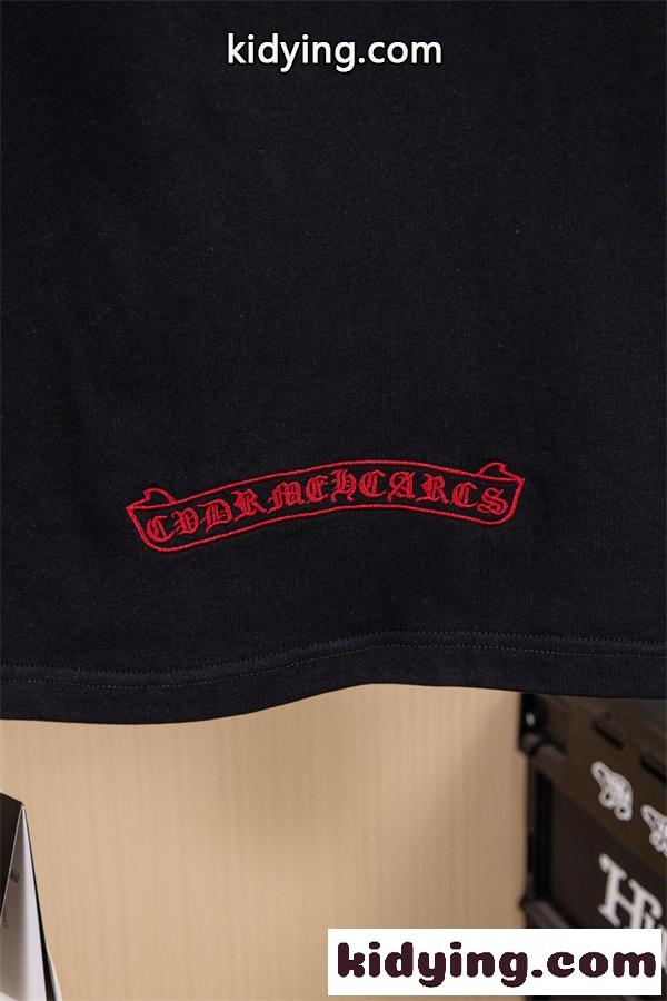 CHROME HEARTS クロムハーツ コピー ホースシューロゴ刺繍 オーバーサイズ 半袖Tシャツ ブラック-13