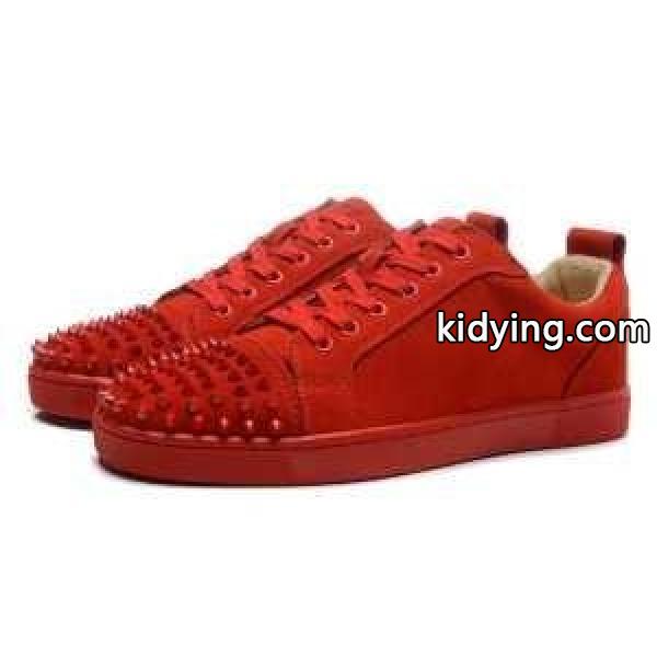 人気アイテム ルブタンルイスジュニアオルラートスパイクススエードスニーカーレッド　Louis Junior Orlato Spikes Louis Junior Orlato Spikes_クリスチャンルブタン CHRISTIAN LOUBOUTIN_ブランド コピー 激安(日本最大級)-0