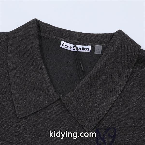 ダークグレー × ベージュ POLO セーター ストゥディオズ Acne Studios 偽物 秋冬洗練された 注目-6
