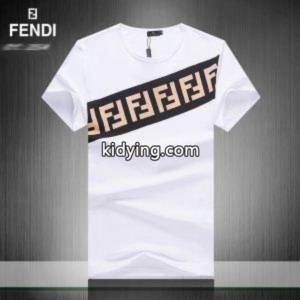 送料込!!&FENDI FFロゴ&モノグラム プリント Tシャツ37971822フェンディ コピー耐久性お洒落レッドホワイトブラック-2