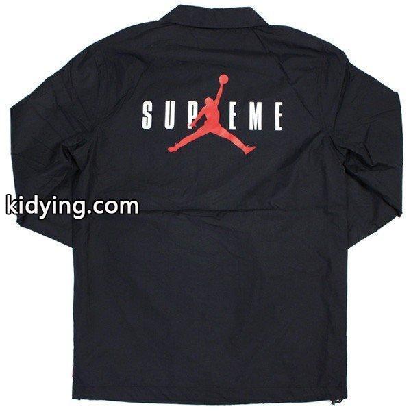 シュプリーム SUPREME ×NIKE Jordan 15AW Coaches Jacket コーチジャケット 黒 新品入荷 通販-0