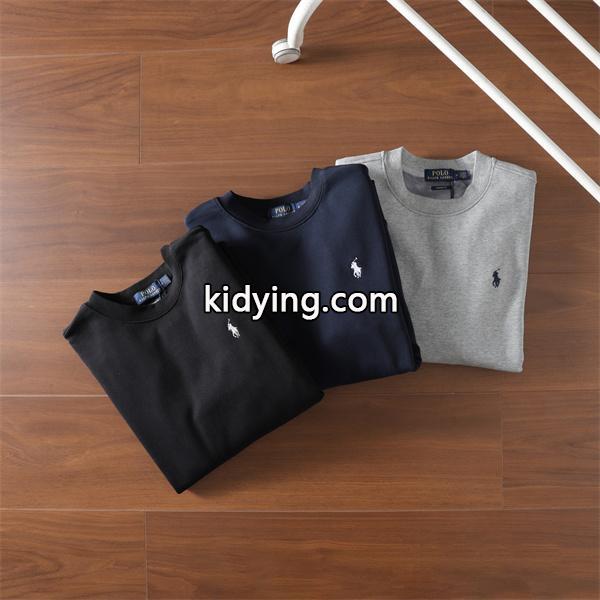 ブラック × ネイビー × グレー 円领 スウェット ポロラルフローレン POLO RALPH LAUREN 偽物 秋冬日常 シンプル ユニセックス-5