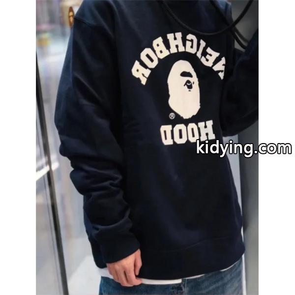 BAPE コピー 秋冬ストリートコラボスタイル 定番 ブラック コラボ 猿人 スウェット ベイプ-3