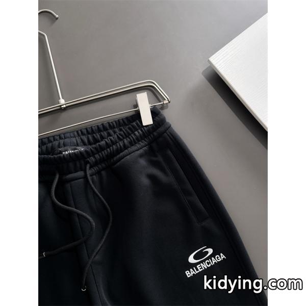 BALENCIAGA スーパーコピー トラックパンツ ネイビー ホワイトロゴ スポーティー デザイン 高品質 バレンシアガ-1